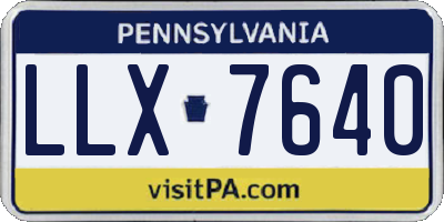 PA license plate LLX7640