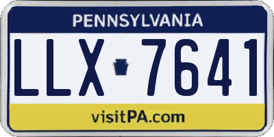 PA license plate LLX7641