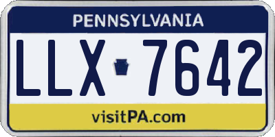 PA license plate LLX7642