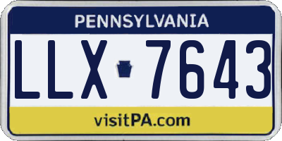 PA license plate LLX7643