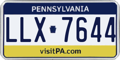 PA license plate LLX7644