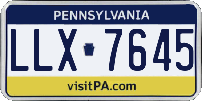 PA license plate LLX7645
