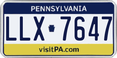 PA license plate LLX7647