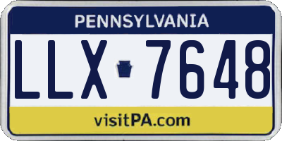 PA license plate LLX7648