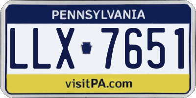 PA license plate LLX7651