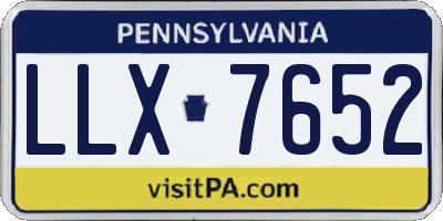 PA license plate LLX7652