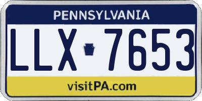 PA license plate LLX7653