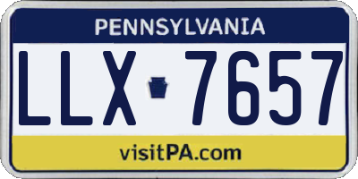 PA license plate LLX7657