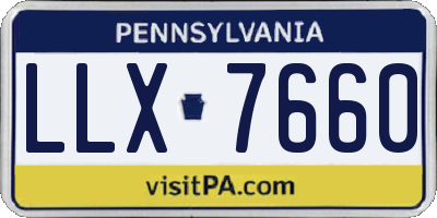 PA license plate LLX7660