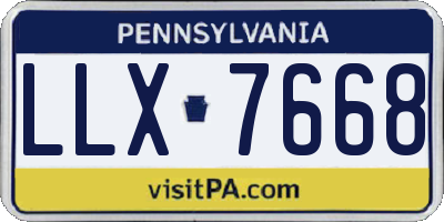 PA license plate LLX7668