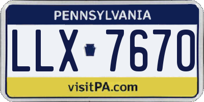 PA license plate LLX7670