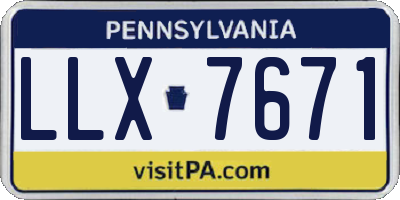 PA license plate LLX7671