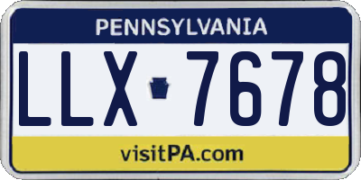 PA license plate LLX7678