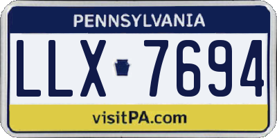 PA license plate LLX7694