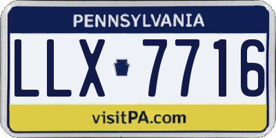 PA license plate LLX7716