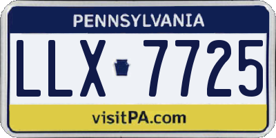 PA license plate LLX7725