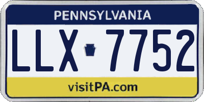 PA license plate LLX7752