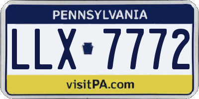 PA license plate LLX7772