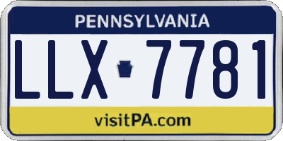 PA license plate LLX7781