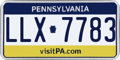 PA license plate LLX7783