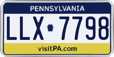 PA license plate LLX7798