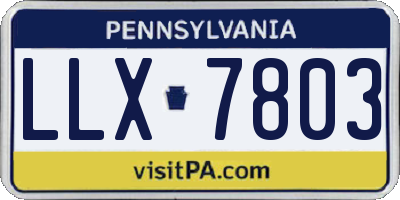 PA license plate LLX7803