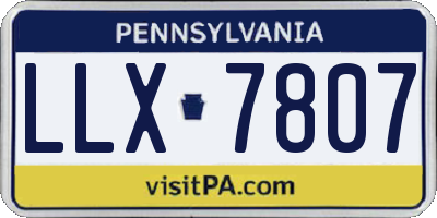 PA license plate LLX7807