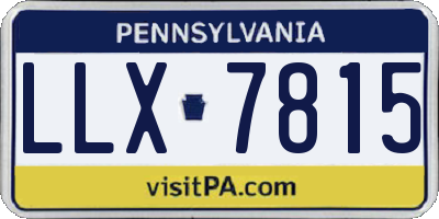 PA license plate LLX7815