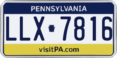 PA license plate LLX7816
