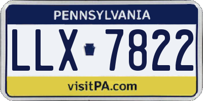 PA license plate LLX7822
