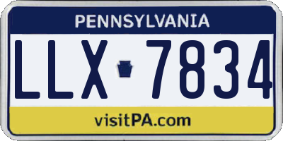 PA license plate LLX7834