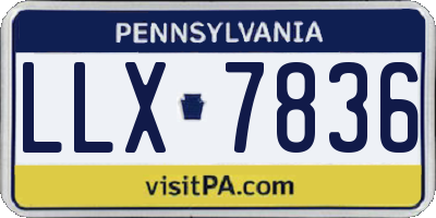 PA license plate LLX7836