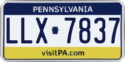 PA license plate LLX7837