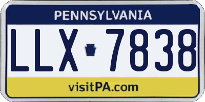 PA license plate LLX7838