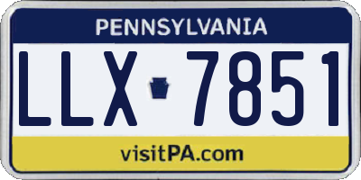 PA license plate LLX7851