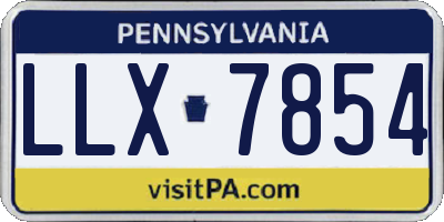 PA license plate LLX7854