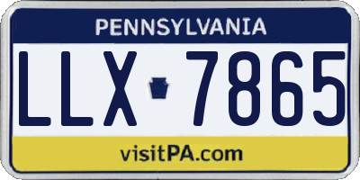PA license plate LLX7865