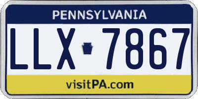 PA license plate LLX7867