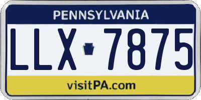 PA license plate LLX7875