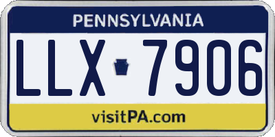 PA license plate LLX7906