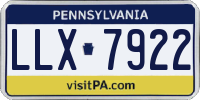 PA license plate LLX7922