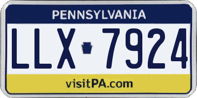 PA license plate LLX7924
