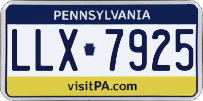 PA license plate LLX7925