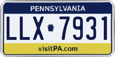PA license plate LLX7931