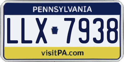PA license plate LLX7938
