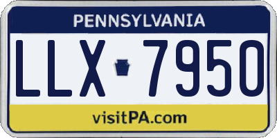 PA license plate LLX7950