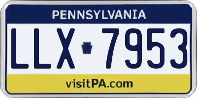 PA license plate LLX7953