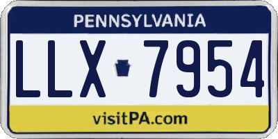 PA license plate LLX7954