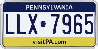 PA license plate LLX7965