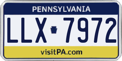 PA license plate LLX7972